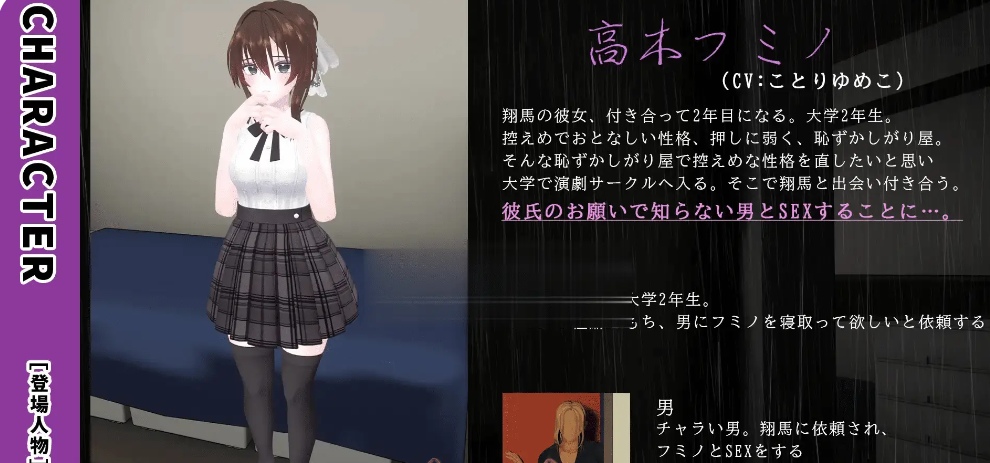 [绿帽寝取SLG全程动画] 连绵雨中~我的清纯女友寝取摄影 机翻汉化版[3.53G]